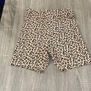 Cheetah print biker shorts